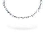 18K White Gold 15" Diamond Dream Multi Shape Wreath Choker Necklace