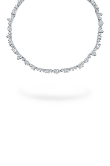 18K White Gold 15" Diamond Dream Multi Shape Wreath Choker Necklace