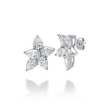 18K Yellow Gold Diamond Dream Flower Cluster Earrings
