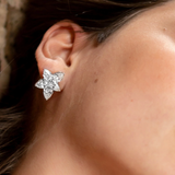 18K Yellow Gold Diamond Dream Flower Cluster Earrings