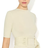ALAIA Fluid Jersey Belted Dress