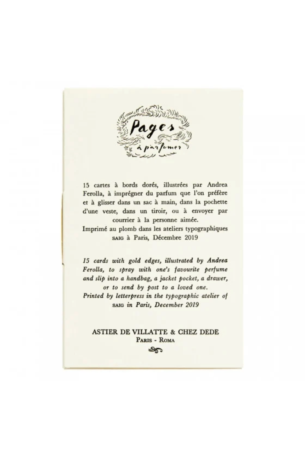 Fragrance Cards Chez Dede & Astier de Villatte