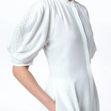 Arabella Shirtdress in White Aloe Linen