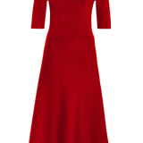 Gabriela Hearst Seymore Knit Dress in Scarlet Red Merino Wool Cashmere
