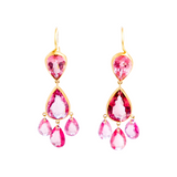 Marie-Hélène De Taillac 22K Yellow Gold Rubelite and Tourmaline Gabrielle D'Estree Earrings