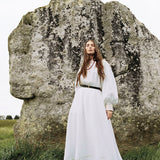 Gabriela Hearst Ahmose Maxi Dress in White Aloe Linen