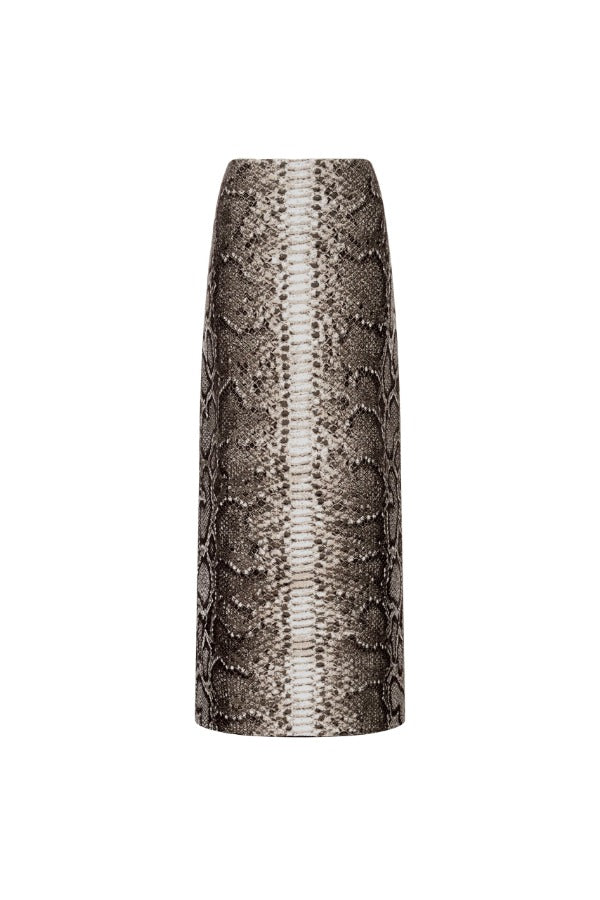Front view of greyscale bragi skirt on white background, with no model shown.