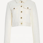 Front view of white bronte jacket on white background, with no model shown.