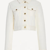 Front view of white bronte jacket on white background, with no model shown.