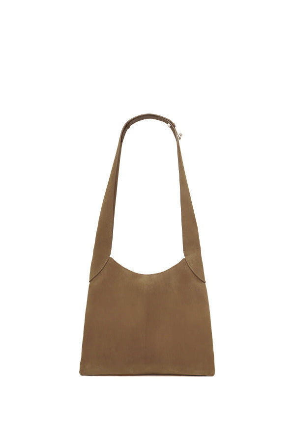 Front view of Dark Sand Hobo Bag on white background, with no model shown.
