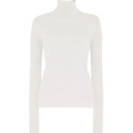 Front view of ivory peppe turtleneck on white background, with no model shown.