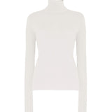 Front view of ivory peppe turtleneck on white background, with no model shown.