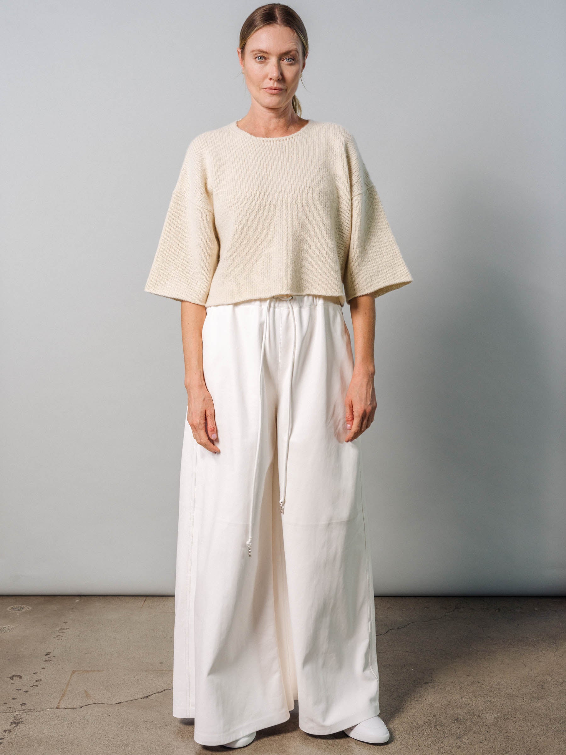 Pomona Cropped T-Shirt - Ivory XS / Ivory
