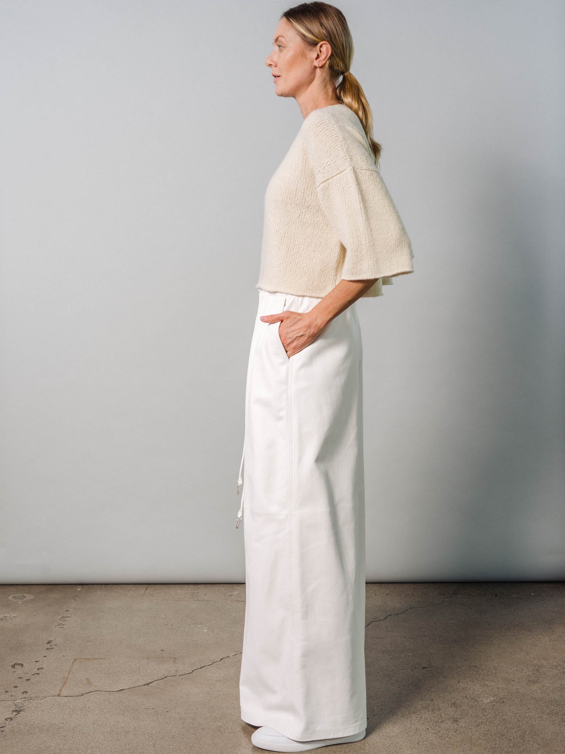 Pomona Cropped T-Shirt - Ivory XS / Ivory
