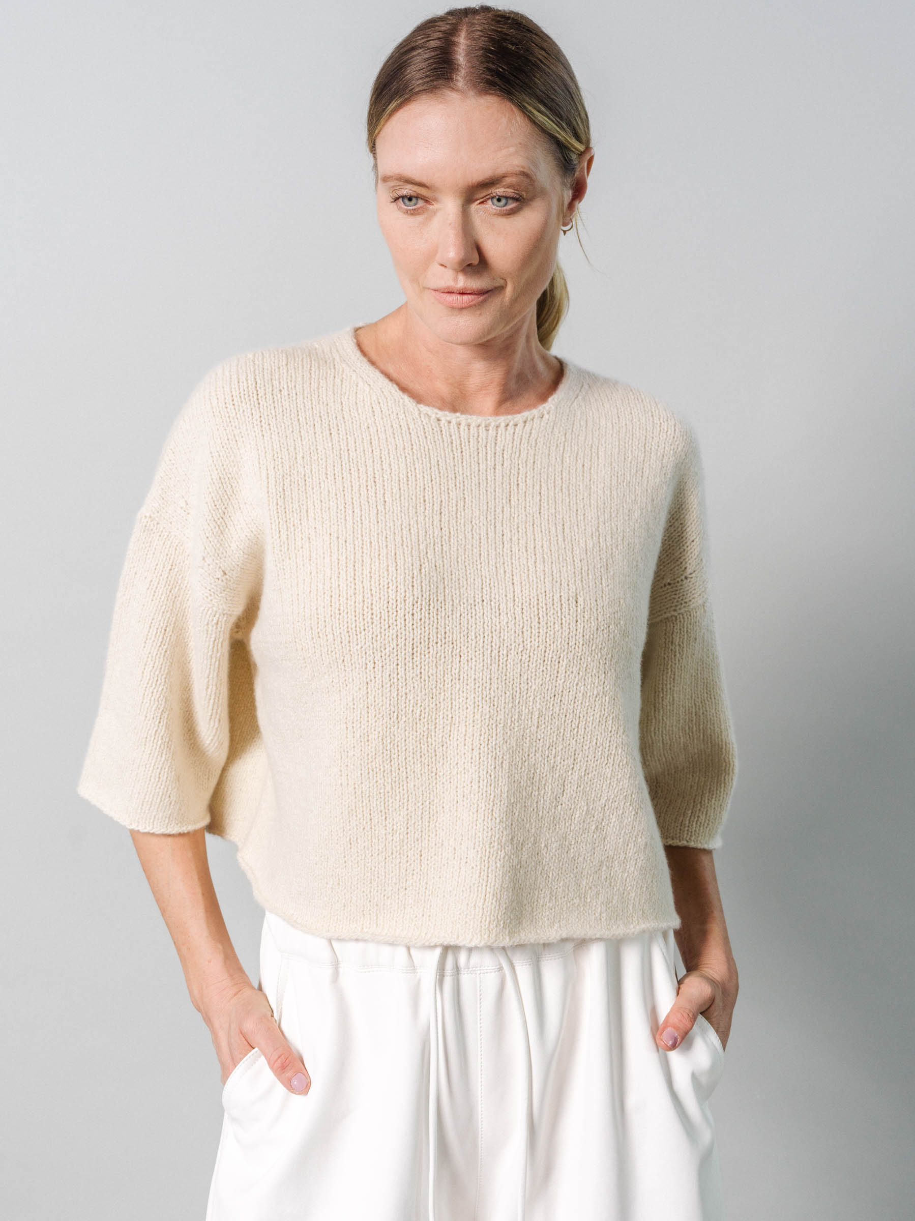 Pomona Cropped T-Shirt - Ivory XS / Ivory