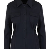 Front view of black gea shirt on white background, with no model shown.