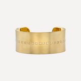 Irene Neuwirth 18K Yellow Gold 25mm Cuff set with 2mm Round Rose Cut Diamonds