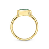 18K Emerald Bezel Set Ring