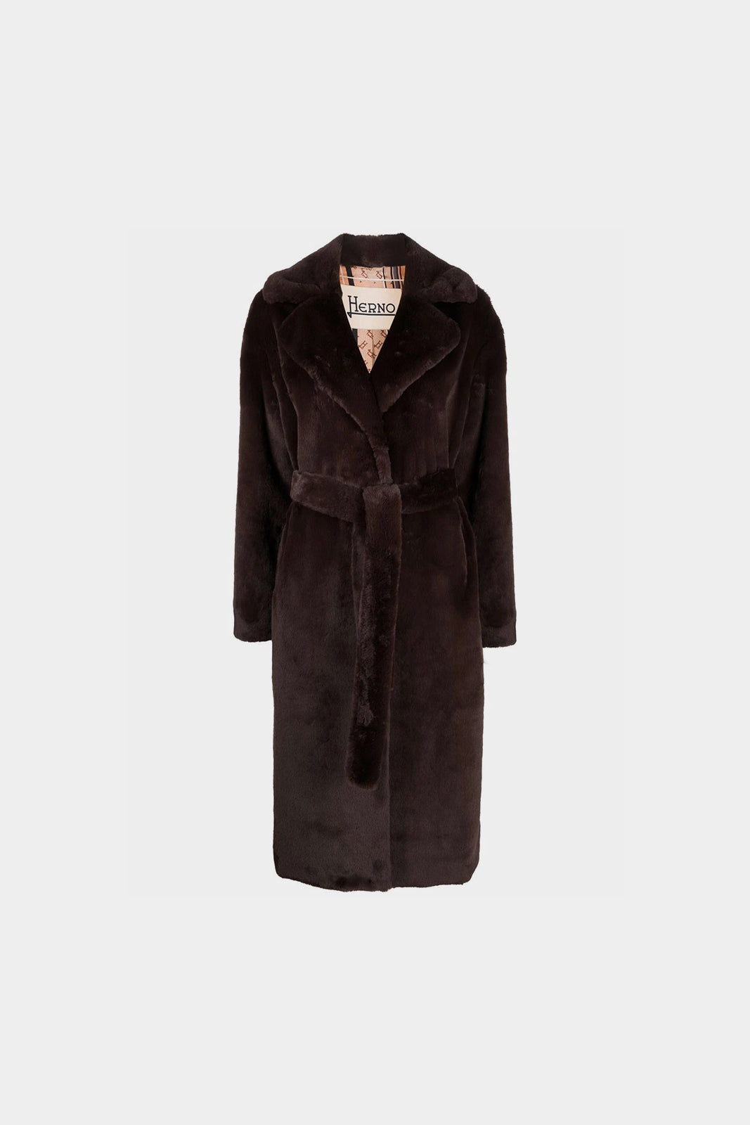 Eco Fur Belted Coat