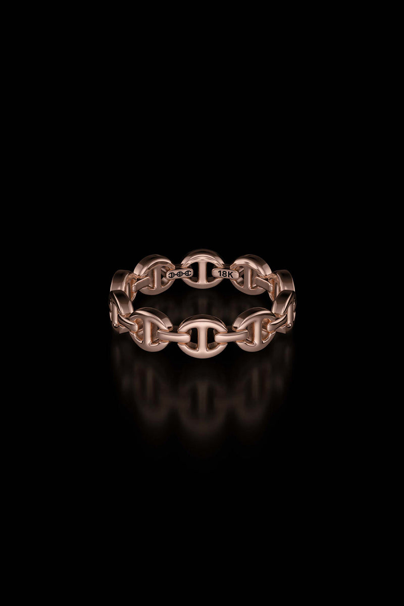 18K Rose Gold Dame Tri-Link Ring