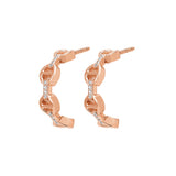 Hoorsenbuhs 18K Rose Gold Micro Crescent Earrings With White Diamond Bridges