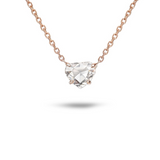 14K Rose Gold Heart Rose Cut Diamond Necklace