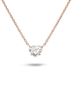 14K Rose Gold Heart Rose Cut Diamond Necklace
