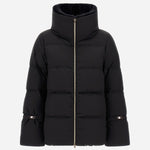Front view of black jacket in arendelle is on white background, with no model shown.