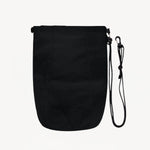 Back view of black laminar bag on white background, with no model shown.