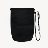 Back view of black laminar bag on white background, with no model shown.