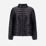 Front view of black bomber jacket on white background, with no model shown.
