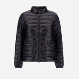 Front view of black bomber jacket on white background, with no model shown.