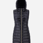 Front view of black Serena Vest on white background, with no model shown.