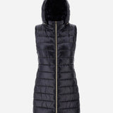 Front view of black Serena Vest on white background, with no model shown.