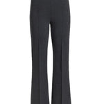 Front view of charcoal geo kick pants on white background, with no model shown.