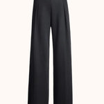 Front view of black slinky gene pant on white background, with no model shown.