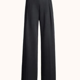 Front view of black slinky gene pant on white background, with no model shown.