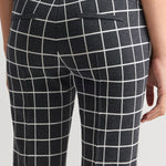 Back closeup view of charcoal combo louis pants on model, against a white background.