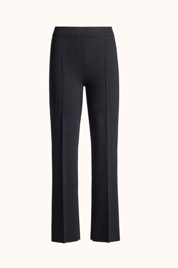 Front view of black combo windowpane louis pants on white background, with no model shown.