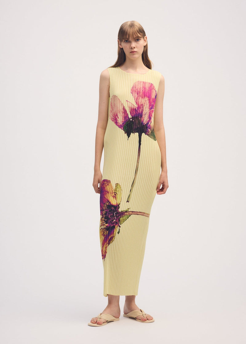 Pressed Flora Pleats Dress - Peony