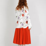 École de Curiosités Solange Cotton Poplin Skirt - Red
