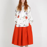 École de Curiosités Solange Cotton Poplin Skirt - Red