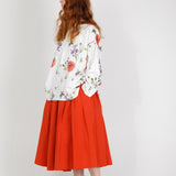 École de Curiosités Solange Cotton Poplin Skirt - Red