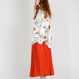 École de Curiosités Solange Cotton Poplin Skirt - Red