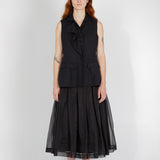 École de Curiosités Solange Silk Organiza Skirt - Black