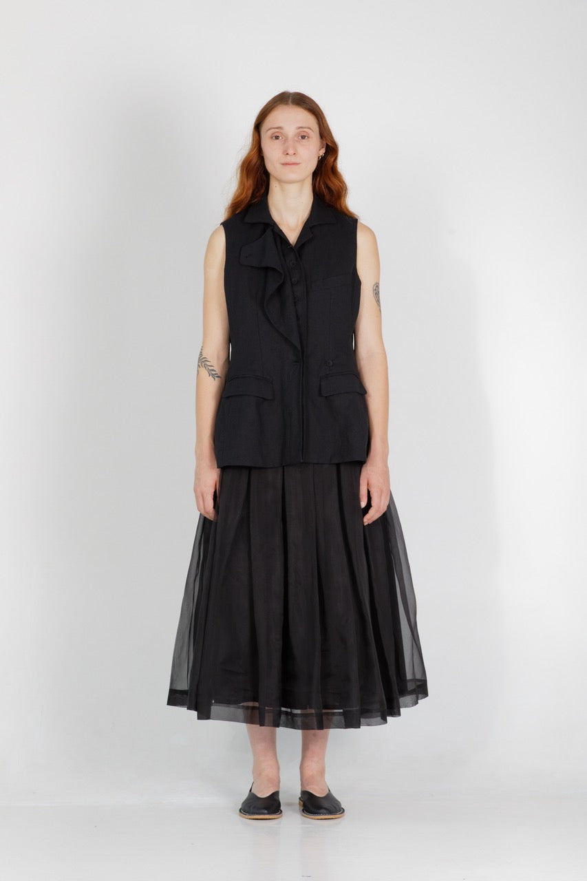 Solange Silk Organiza Skirt - Black
