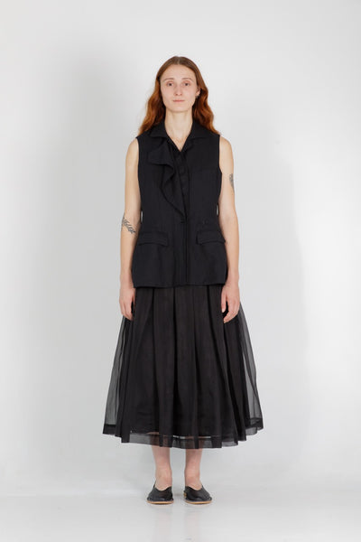 Solange Silk Organiza Skirt - Black