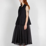 École de Curiosités Solange Silk Organiza Skirt - Black