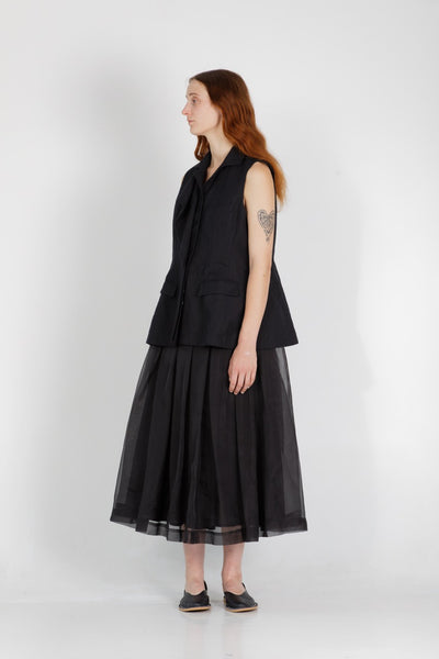 Solange Silk Organiza Skirt - Black