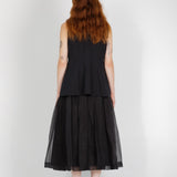 École de Curiosités Solange Silk Organiza Skirt - Black